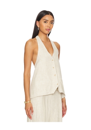 LIONESS Hills Halter Top in Beige. Size M. Also in L, XL, XXL.