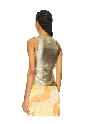 Never Fully Dressed Tank Top in Metallic Gold. Size S. Also in L, M, XL.