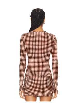 Miaou Long Sleeve Tee in Brown. Size M. Also in L, S, XL, XS, XXS.
