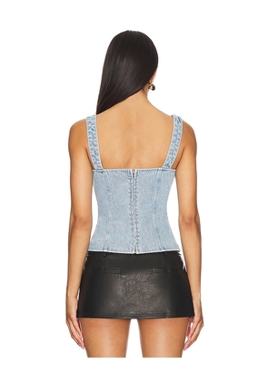 LIONESS Daydream Corset in Denim-Light. Size L. Also in XXS, XS, M, XL, XXL.
