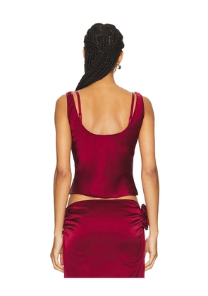 LIONESS Delilah Top in Burgundy. Size M. Also in XXS, XS, S, L, XL.