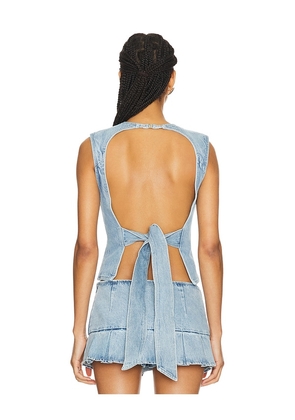 LIONESS Countryside Top in Denim-Light. Size M. Also in L, XL, XXL.