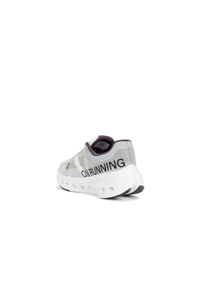 On Cloudsurfer Next in Light Grey. Size 8.5. Also in 8, 9, 9.5, 10, 10.5, 11, 11.5, 12, 12.5, 13.
