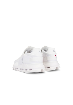 On Cloudnova 2 in White. Size 10.5. Also in 7, 7.5, 8, 8.5, 9, 9.5, 10, 11, 11.5, 12, 12.5, 13.
