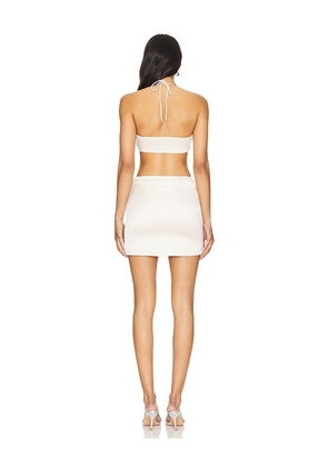 MORE TO COME Paula Skirt Set in Beige. Size L. Also in XL.