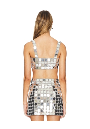 Lovers and Friends Gilles Sequin Crop Top in Metallic Silver. Size S. Also in XL.