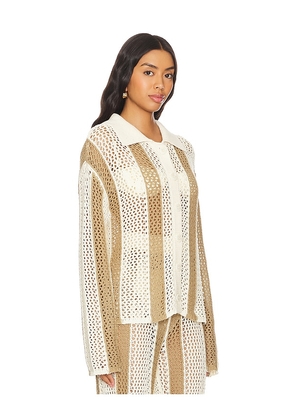Lovers and Friends Kerim Stripe Top in Tan. Size S. Also in XS, M, L.