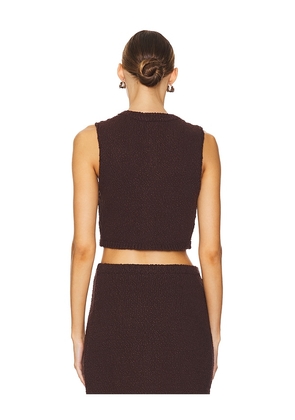 Lovers and Friends Agnese Cropped Vest in Brown. Size M. Also in XS, S, L.