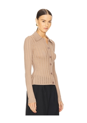L'Academie Olivie Cardigan in Taupe. Size S. Also in XL.