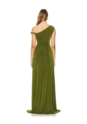 Khanums Slinky Off The Shoulder Maxi Dress in Green. Size S. Also in XS.