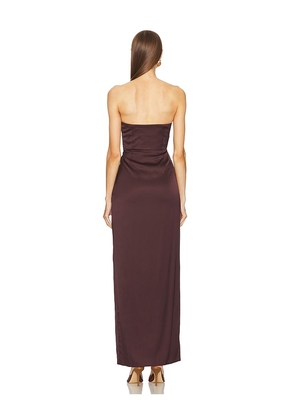 Michael Costello x REVOLVE Dimity Gown in Chocolate. Size S. Also in XS, M, XL.