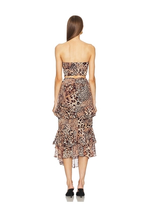 Michael Costello x REVOLVE Natalia Midi Dress in Brown. Size S. Also in M, XL.
