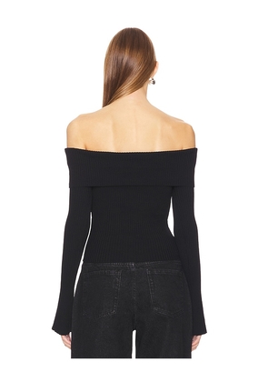 MORE TO COME Candace Off Shoulder Sweater in Black. Size S. Also in XS, M, L.