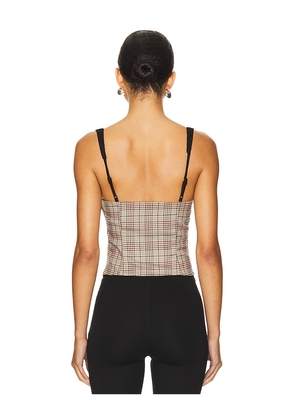 MORE TO COME Flora Corset Top in Brown. Size M. Also in XXS, XS, S.