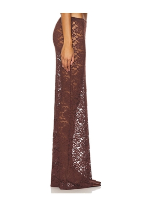 LIONESS Black Swan Lace Maxi in Brown. Size M. Also in S, XXS, XS, L, XL, XXL.