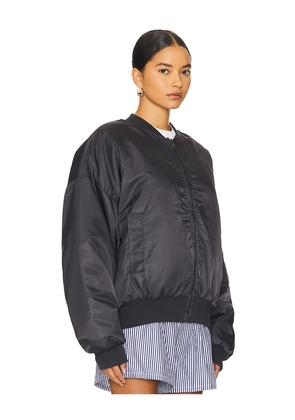LIONESS Essential Bomber Jacket in Slate. Size M. Also in XXS, XS, S, L, XL, XXL.