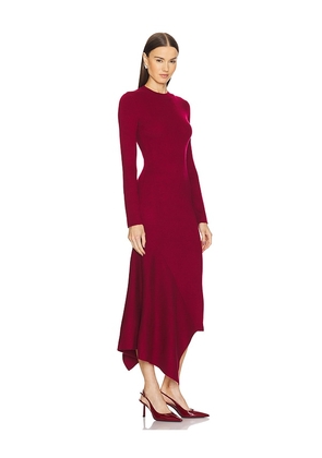 L'Academie Odelya Asymmetrical Dress in Wine. Size M. Also in XXS, XS, S, L.