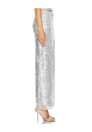Michael Costello x REVOLVE Seona Maxi Skirt in Metallic Silver. Size M. Also in XXS, XS, S.