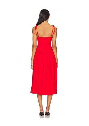 MORE TO COME Theresa Midi Corset Dress in Red. Size M. Also in XXS, XS.