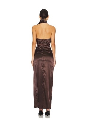 MORE TO COME Darcey Maxi Dress in Brown. Size M. Also in XS, S, L, XXS.