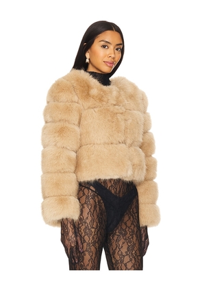 Line & Dot Liana Faux Fur Jacket in Tan. Size S. Also in XS, M.