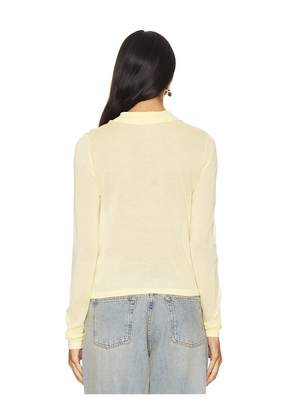 LIONESS Black Swan Polo Top in Lemon. Size M. Also in XS, L, XXL.