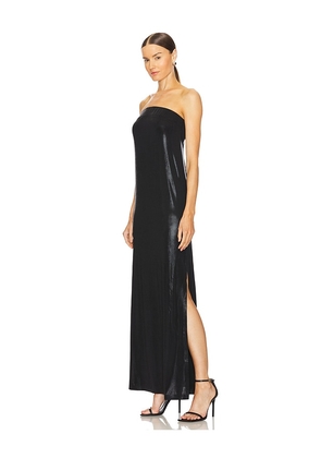 Norma Kamali Strapless Tailored Side Slit Gown in Black. Size XS. Also in XXS.