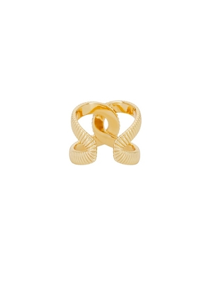 MIRANDA FRYE Zoe Ring in Metallic Gold. Size M/L. Also in S/M.