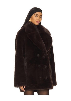 Lovers and Friends Wainscott Faux Fur Jacket in Brown. Size XL. Also in XXS, XS, S, M, L.