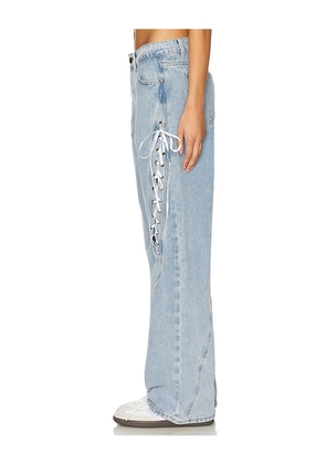 LIONESS Dollhouse Jeans in Denim-Light. Size M. Also in XS, S, L, XL, XXS.