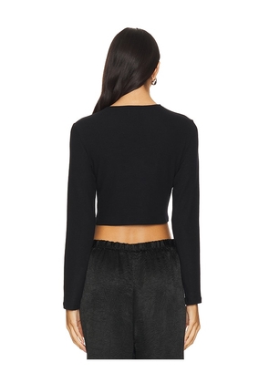 LESET Lauren Crop Cardigan in Black. Size M. Also in S, L, XL.