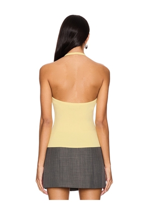 LIONESS Brat Halter Top in Lemon. Size M. Also in S, L, XL.
