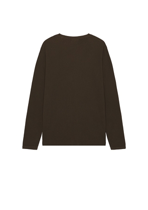 NN07 Clive Waffle Knit Tee in Brown. Size M. Also in S, L, XL/1X, XXL/2X.