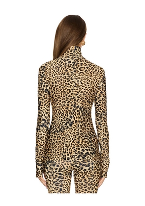 Norma Kamali Slim Fit Long Sleeve Turtleneck Top in Brown. Size M. Also in S, XS.