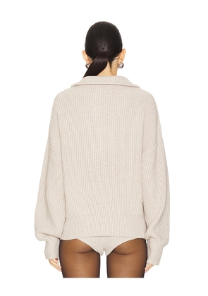 Lovers and Friends Shivani Zip Sweater in Beige. Size M. Also in S, XS.