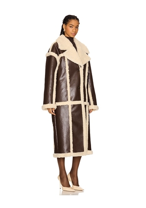 Lovers and Friends Wayne Faux Shearling Coat in Brown. Size XXS. Also in XS.