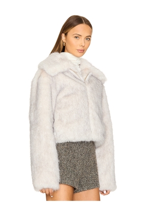 Lovers and Friends Nina Faux Fur Jacket in Ivory. Size M. Also in XS, XXS, S, L, XL.
