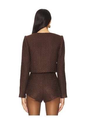 MAJORELLE Riah Jacket in Chocolate. Size M. Also in S, XS, L, XL.