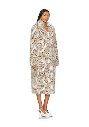 MAJORELLE Lola Faux Fur Coat in White. Size M. Also in S, XXS, XS, L.