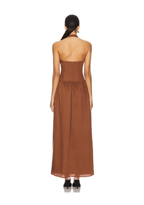 MORE TO COME Bexley Maxi Dress in Brown. Size M. Also in XXS, S.