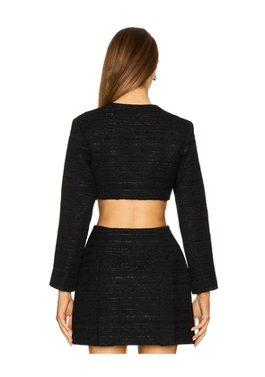 MATTHEW BRUCH Apron Double-Breasted Top in Black. Size 4. Also in 6, 8.