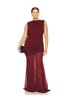 L'Academie Enoa Midi Dress in Burgundy. Size L. Also in XS, M.