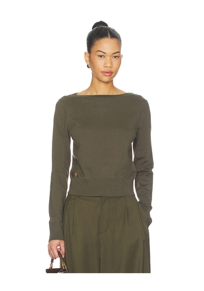 Polo Ralph Lauren Long Sleeve Boat Neck Top in Olive. Size L. Also in M, S, XL, XS, XXS.