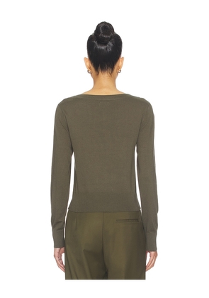 Polo Ralph Lauren Long Sleeve Boat Neck Top in Olive. Size L. Also in S.