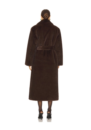LAMARQUE Darelle Darelle Faux Fur Maxi Coat in Brown. Size M. Also in XS, S, XL.