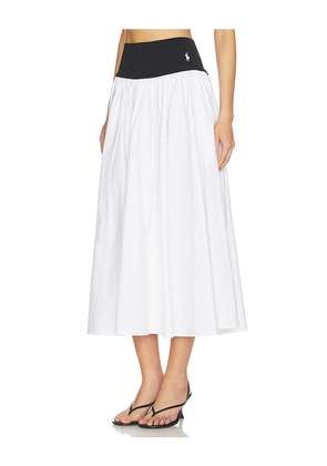 Polo Ralph Lauren Midi A-line Skirt in White,Black. Size L. Also in S, M.