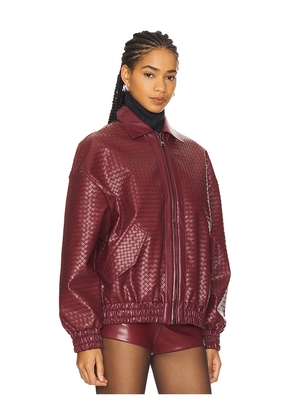 LIONESS Kenny Bomber in Burgundy. Size M. Also in XXS, XS, S, L, XL.