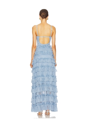 OW Collection Marina Maxi Dress in Blue. Size M. Also in S.