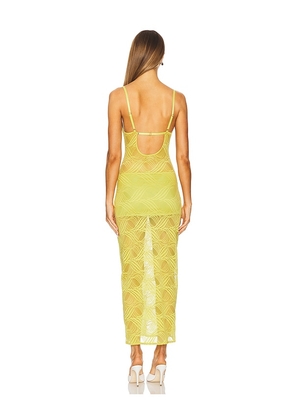 OW Collection Kayla Maxi Dress in Lime. Size S. Also in XS, M, XL.