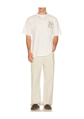 REPRESENT Western Initial Tee in White. Size L. Also in S, M.